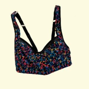 Retro 1980's Patterned Sports Bra